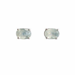 Sterling Silver Moonstone Stud Earrings New